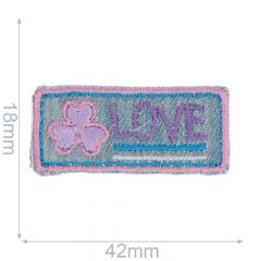 Iron-on patches Love purple-pink - 5pcs