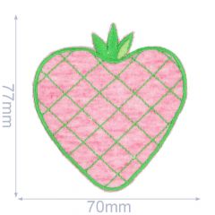 Iron-on patches Strawberry pink - 5pcs