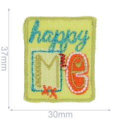 Iron-on patches Happy me light green - 5pcs