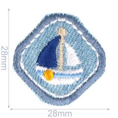 Iron-on patches Button with schip small - 5pcs