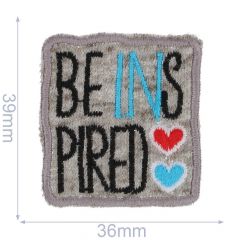 Iron-on patches square BE INSPIRED - 5pcs
