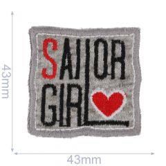 Iron-on patches square SAILOR GIRL - 5pcs