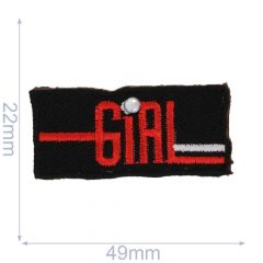 Iron-on patches GIRL red/blue - 5pcs