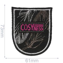 Iron-on patches COSYNESS pink/black arms with feathers - 5pcs