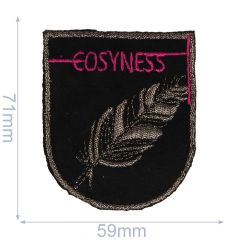 Iron-on patches COSYNESS arms black-pink with 1 feather - 5pcs