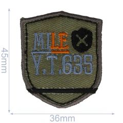 HKM Iron-on patch mile 36x45mm green - 5pcs