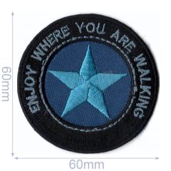 HKM Patch enjoy where you are 60x60mm blue - 5pcs
