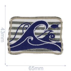 Iron-on patches Waves blue - 5pcs
