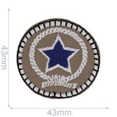 Iron-on patches circle with star - 5pcs