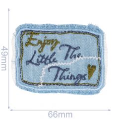 Iron-on patches ENJOY THE LITTLE THINGS with-blue - 5pcs