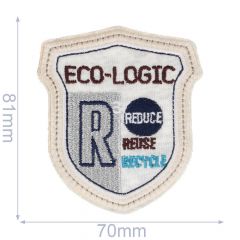Iron-on patches shield eco-logic white - 5pcs