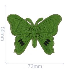 Iron-on patches Butterfly dark green - 5pcs