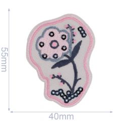 Iron-on patches flower pink - 5pcs
