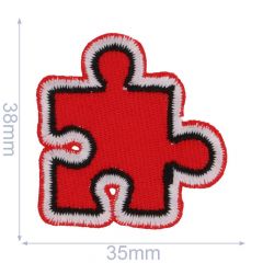 Iron-on patches Puzzle piece red - 5pcs