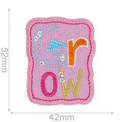 Iron-on patches GROW pink - 5pcs
