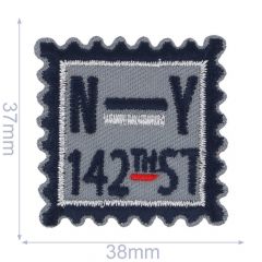 Iron-on patches square N-Y 143TH ST - 5pcs