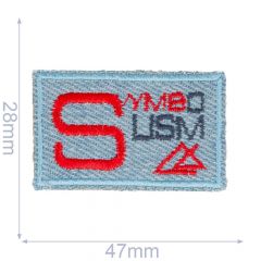 Iron-on patches SYMBOLISM red-blue - 5pcs