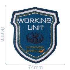 Iron-on patches shield Working unit blue - 5pcs