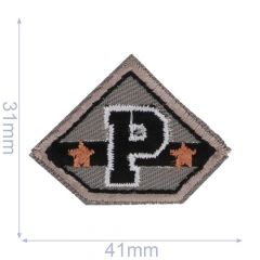 Iron-on patches P with stars - 5pcs