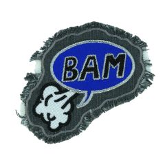 HKM Iron-on patch BAM in bluw speech bubble - 5pcs