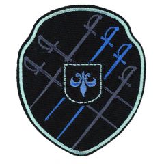 HKM Iron-on patch weapon shield crossed black swords - 5pcs