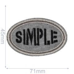 HKM Iron-on patch SIMPLE grey - 5pcs