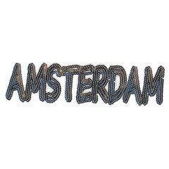 HKM iron-on patches City names with sequins - 5 pcs