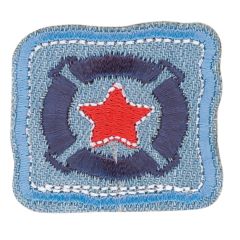 HKM Iron-on patches star in dark blue steering-wheel - 5pcs