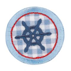 HKM Iron-on patches driving-wheel blue - 5pcs