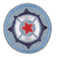 HKM Iron-on patches red star jeans in a circle - 5pcs