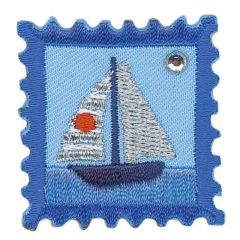HKM Iron-on patches ship or anchor in a square - 5pcs