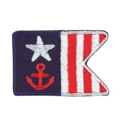 HKM Iron-on patches stars + anchor in blue and white - 5pcs