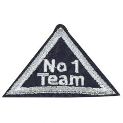 HKM Iron-on patches no.1 team white and blue - 5pcs