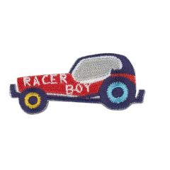 HKM Iron-on patches car racer boy red and blue - 5pcs