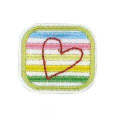 HKM Iron-on patches heart in square - 5pcs