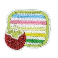 HKM Iron-on patches strawberry in a square - 5pcs