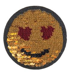HKM Iron-on patch smiley sequined - 5pcs