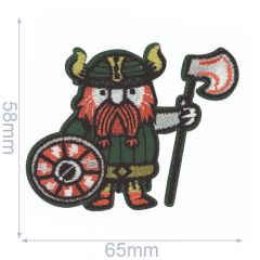 HKM Iron-on patch viking with axe 65x58mm - 5pcs