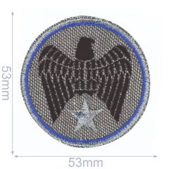 HKM Iron-on patch eagle in circle 53x53mm - 5pcs