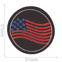 HKM Iron-on patch stars-stripes 51x51mm - 5pcs