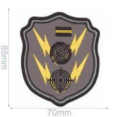 HKM Iron-on patch shield with lightning 70x85mm - 5pcs