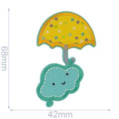 HKM Iron-on patch cloud with umbrella - 5pcs