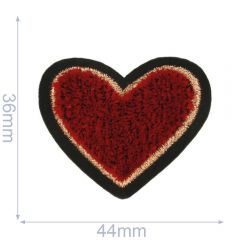 HKM Iron-on patch heart red - 5pcs