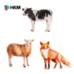 HKM Iron-on patch farm animals - 3pcs