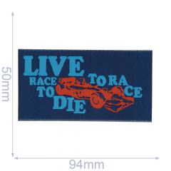 HKM Iron-on patch label live to race - 5pcs