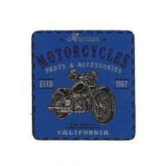 HKM Iron-on patches motorcycles blue 6cm - 5pcs