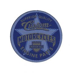 HKM Iron-on patches motorcycles engine parts blue - 5pcs