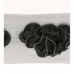 Tulle trim with flowers 115mm - 5m