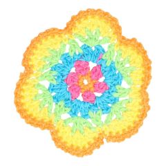 Crochet flower multicolour 7cm - 10pcs - 693