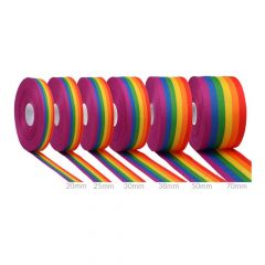 Ribbon striped rainbow 20-70mm - 25m